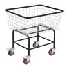 Wire Laundry Cart 4.5 Bushel, Rolling Laundry Basket with Wheels, Metal Commercial Wire Laundry Basket Cart with Galvanized Finish, Heavy Duty Large Steel Basket for Laundry Clothes Storage