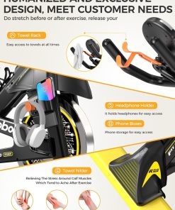 Alternative view of pooboo Exercise Bike, Adjustable Magnetic/Brake Pad Resistance Silent Belt Drive, Indoor Cycling Bike for Home Cardio, Fitness Stationary Bike with 350lbs/300lbs Weight Capacity &Upgraded Version Seat