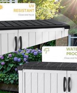 Alternative view of Devoko Outdoor Storage Cabinet 26 Cu Ft with Lockable Doors, Horizontal Storage Shed Waterproof Patio Tools Storage Box for Sofa Cushions, Gardening Tools and Accessories (White)
