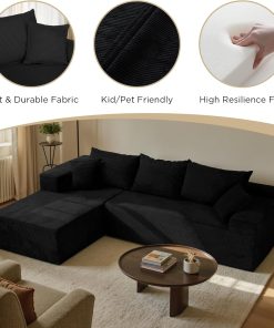 Alternative view of Cloud Sectional Couch with L-Shape Chaise,Modern Modular Sofa with Deep Seat, Upholstered Couches for Living Room Bedroom,No Assembly Required, Beige (Left Facing Chaise)
