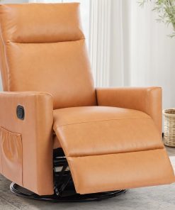 DUMOS Recliner Chair for Adults, Massage Reclining Chair for Living Room, Adjustable Home Theater Seating Single Sofa with Padded Seat Backrest and Footrest, Linen, Grey