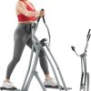 Sunny Health & Fitness Smart Air Walker Elliptical, Low-Impact 30-Inch Stride Home Glider Machine, Senior Cross Trainer for Indoor Cardio Exercise, Free SunnyFit App Bluetooth Connection- SF-E902SMART