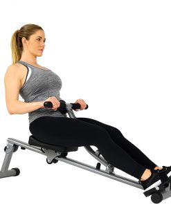 Sunny Health & Fitness Compact Adjustable Rowing Machine with 12 Levels of Resistance for Complete Body Workouts and Optional Free SunnyFit App Enhanced Connectivity
