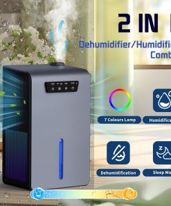 Alternative view of Dehumidifier,2 in 1 Humidifier Dehumidifier Combo,102 OZ Water Tank Dehumidifiers for Home Bedroom,Basement Bathroom,Auto Shut Off,Sleep Mode,7 Colors LED Light
