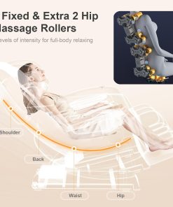 Alternative view of 2025 Massage Chair Full Body, Zero Gravity Massage Chair with 10 Fix Rollers, Heating, Foot Massage, Auto Modes, Bluetooth Speaker, Touch Screen Controller (Brown Premium)