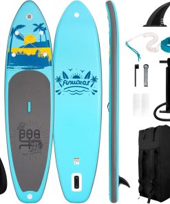 FunWater Inflatable Stand Up Paddle Board with Premium SUP Paddle Accessories, Non-Slip EVA Deck, 11'/10'6' Paddle