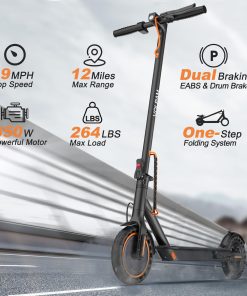 Alternative view of Electric Scooter, 350W/500W Powerful Motor, 8.5"/10" Solid Tires, 19/22Mph, 28/21/12 Miles Range,Dual Braking
