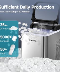 Alternative view of EUHOMY Nugget Ice Maker Countertop, Ready in 8 Mins, 35lbs/24H, Self-Cleaning, Portable Ice Makers Machine with Ice Scoop & Basket, Sonic Ice Maker with Chewable Pellet Ice for Home/Party/RV/Camping