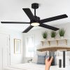 Modern Ceiling Fans with Lights, 72 Inch Ceiling Fan with Light and Remote, Bedroom Living Room Library Cafe Outdoor/Industrial,24W 3CCT Dimmable, 8 Blades 6 Speed Reversible Quiet DC Motor, Black