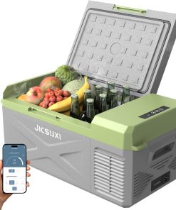 12V Car Refrigerator, 17 Quart Portable Freezer 12 Car Fridge (-4F~68F) Compressor Electric Cooler with 12/24V DC 110-240V AC, APP Control For Car Truck RV Camping, Travel Outdoor Home