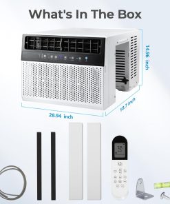 Alternative view of U-Shaped Window Air Conditioner, 12000BTU Window AC Unit, Cools up to 550 sq. ft., 6 Modes, Saddle Shape Window AC Unit, Full Window View, Energy Efficient