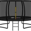 Gigu 10FT 12FT 14FT Recreational Trampolines with Enclosure Net and Ladder and Anti-Rust Coating, ASTM Approved Trampoline Outdoor for Kids and Adults Outdoor Yard Trampolines
