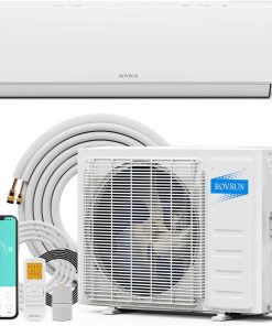 ROVSUN 9000 BTU Wifi Enabled Mini Split Air Conditioner & Heater with Inverter, 19 SEER2 Energy Saving 115V Ductless Split AC Unit with Pre-Charged Condenser, Heat Pump & Installation Kit