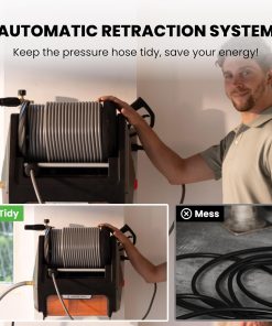 Alternative view of Giraffe Tools Grandfalls Pressure Washer, Max 2900 PSI, 2.2 GPM Electric Wall Mounted Power Washer with 100ft Retractable Hose, Foam Cannon, 4-Nozzles for Car/Driveways/Patios