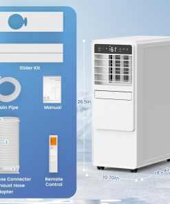 Alternative view of 12000 BTU Portable Air Conditioners for Room up to 500 sq.ft, 3-in-1 Free Standing Quiet Portable AC Unit with Fan & Dehumidifier, Remote Control, Sleep Mode/24h Timer, 4 Speed, Auto Swing