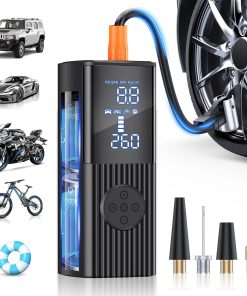 Tire Inflator Portable Air Compressor, 180PSI Portable Air Compressor with with LED Light, 25000mAh & 3X Faster Inflation Air Pump for Car, Bike, Motorcycle, Ball and more