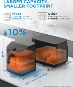 Alternative view of Dual Basket Air Fryer Oven 11 Quart 8 in 1 Functions Clear Window Smart Sync Finish