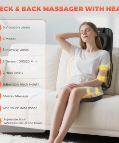 Alternative view of Shiatsu Neck and Back Massager with Heat, 4D Kneading Back Massager for Pain Relief Deep Tissue, Comfortable Back Massage for Chair, Massager for Home Office, Christmas Gifts for Women Men Parents
