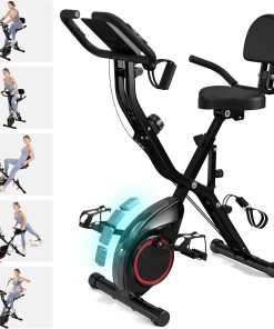 Foldable Exercise Bike Stationary Bikes for Home, 5 IN 1 Indoor Workout Bike, Cycling Bike with 16-Level Quiet Magnetic Resistance, 6.6 LBS Flywheel and 300LBS Capacity, 2025 Designed 817 X-bike