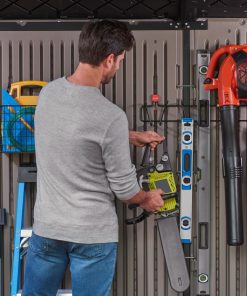 Alternative view of Rubbermaid Resin Outdoor Storage Shed With Floor (7 x 7 Ft) Weather Resistant Gray Organization for Home/Backyard/Garden Tools/Lawn Mower/Bike Storage/Pool Supplies