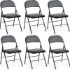 DUMOS 2 Pack Leather Padded Folding Chair, Indoor Outdoor Portable Stackable Commercial Seat