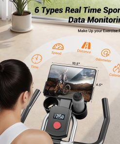 Alternative view of CURSOR FITNESS Exercise Bike, Stationary Bikes for Home, 300 LBS Capacity, Workout Bike with Silent Belt Drive, Indoor Cycling Bike with Extra Comfort Seat/IPad Mount/3 Bottle Holders