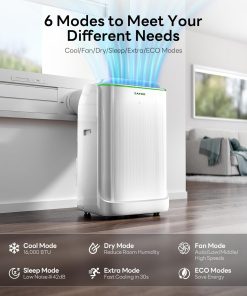 Alternative view of ZAFRO 8,000 BTU Portable Air Conditioners, 4 Modes Portable AC Unit with Fast Cooling/Energy Efficient/Remote/24Hrs Timer for Bedroom/Dorms/Indoor Rooms, White