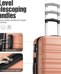 Alternative view of LONG VACATION 6 Piece Luggage Set Carry on Suitcase with ABS+PC hardshell, Spinner Wheels & YKK Zipper TSA Lock