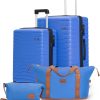 5-piece luggage set with wheels, ABS hardshell suitcase with spinner wheels