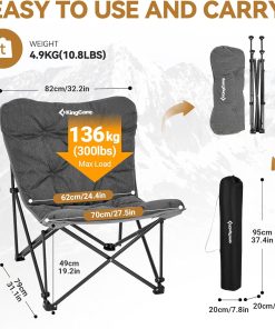 Alternative view of KingCamp Butterfly Chair, Oversized Thick Padded Comfy Camping Chairs Portable Folding Chair 400lbs Heavy Duty Seat with High Backrest & Carry Bag for Outdoor Indoor Patio Lawn Home Living Bed Room