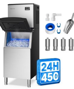 ecozy Portable Ice Maker Countertop, 9 Cubes Ready in 6 Mins, 26 lbs in 24 Hours, Self-Cleaning Machine