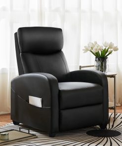 Alternative view of DUMOS Recliner Chair for Adults, Massage Reclining Chair for Living Room, Adjustable Home Theater Seating Single Sofa with Padded Seat Backrest and Footrest, Linen, Grey