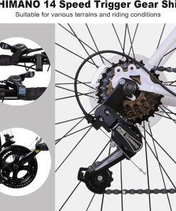 Alternative view of WEIZE Road Bike, 700C Wheel City Commuter Bicycle, Shimano 14 Speed Drop Bar, Racing Adult Bike with Caliper Brakes, High-Carbon Steel Hybrid Bikes