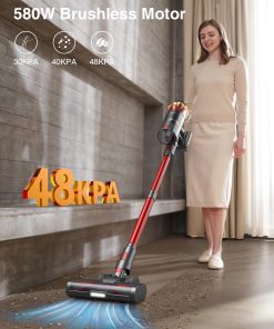 Alternative view of Cordless Vacuum Cleaner,580W 48KPA 65Mins Vacuum Cleaners for Home,Self-Standing Stick Vacuum with Anti-Tangle Brush & OLED Touch Screen,Rechargeable Vacuum Cordless for Pet Hair,Carpet,Hardwood Floor