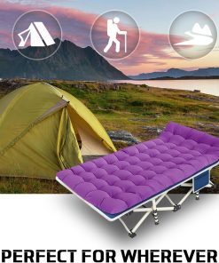 Alternative view of 2-pack camping cots with mattresses, comfortable sleeping beds, adult camping cots, 2-person folding beds, heavy-duty sleeping beds