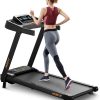 2.5 HP Portable Treadmill with Inclined Walking Pad, Panel and Remote, 4-in-1 Walking Treadmill, 265 lb Capacity