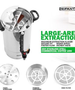 Alternative view of Commercial Coffee Urn 100 Cup 15L 304 Stainless Steel Large Coffee Maker