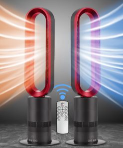 Alternative view of Heater and Fan Combo, Space Heater, Tower Bladeless Fan High Power With Thermostat, IPX4 Class Bathroom Waterproof/9H Timing/120 Degree Wide Angle Shaking Head, 360 Degree Convection Circulation