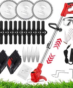 Weed Wacker Electric Cordless Grass Trimmer with 3Types Blades Included 2Pcs 24v 4Ah