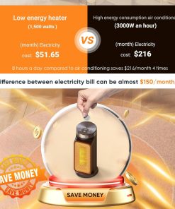 Alternative view of 1500W Space Heaters for Indoor Use, Smart PTC Electric Heater with Wifi/App & Remote Control, 24H Timer, 90° Oscillation, Overheat and Tip-Over Protection, 5 Modes for Home Office Bedroom Bathroom