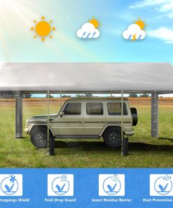 Alternative view of 6x8 ft Heavy Duty Carport Tent Portable Garage with Removable Side Walls and Door Four Seasons Tarpaulin