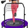 Kanchimi 40" 48" Folding Mini Fitness Indoor Exercise Workout Rebounder Trampoline with Handle, Max Load 330lbs