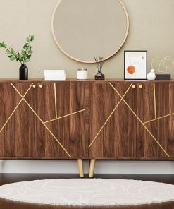 Alternative view of Free Standing Cabinet Black Wood for Living Room, Bedroom, Dining Room, Hallway, Entryway