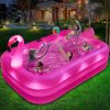 Inflatable Pool with Lights, Solar Flamingo Swimming Pool for Kids,Adults Inflatable Blow up Pool, Large Kiddie Pool, Durable Thickened Inflatable Family Pool for Backyard,Outdoor,105"x65"x25"