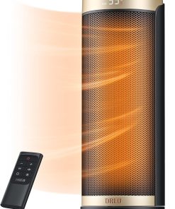 Dreo Space Heater, 1500W Electric Heaters for Indoor Use with Thermostat, 70° Oscillation, 8 Safety Protections, 5 Modes, Remote, 12H Timer, Quiet Portable Heater for Office, Bedroom, Large Room
