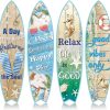 Blulu 4 Pcs Surfboard Wall Decor Surfboard Wall Hanging Sign Wooden Beach Decoration Summer Theme Decor Hawaiian Luau Party Decoration for Home Bar Aloha Tropical Birthday Party(Tiki)