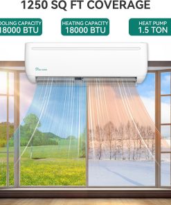 Alternative view of 12000 BTU Mini Split Air Conditioner Heat Pump System, Wifi Enabled 20 SEER2 115V Inverter Ductless AC Cool Up to 750 Sq. Ft, Compatible with Alexa, Complete Installation Kit, White