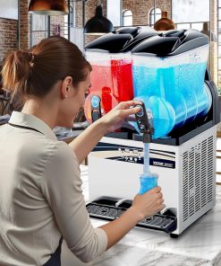 Alternative view of VEVOR Slushy Machine, 15Lx2 Double Tank Commercial Margarita Machine, 120 Cups Stainless Steel Margarita Smoothie Frozen Drink Machine, Slushie Machine for Home Party Restaurants Cafe Bars