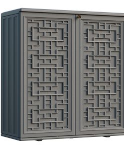 Indoor Outdoor Storage Cabinet Waterproof with Shelf Off White Plastic Outdoor Cabinets