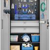 Yizosh Metal Garage Storage Cabinet with Locking Doors and 2 Drawers, Heavy Duty Steel Tool Cabinet with Pegboard, 71" - Lockable Cabinets